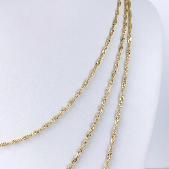18k Gold Filled 1mm Singapore Chain - Picture 5 of 10